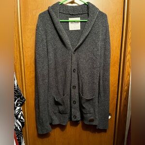 Hollister Men's Charcoal Cardigan Sweater